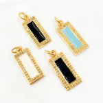 Load image into Gallery viewer, Diamond Sterling Silver Rectangle Enamel Pendant