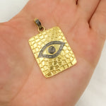 Load image into Gallery viewer, DP291. Diamond Sterling Silver Rectangle Eye Pendant