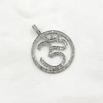 Load image into Gallery viewer, DP031. Diamond Sterling Silver OM Symbol Round Pendant