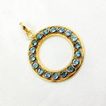Load image into Gallery viewer, DSP040. Sterling Silver Round Pendant with Gemstone