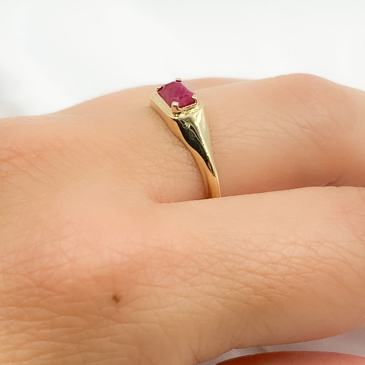 14K Solid Gold Gemstone Ring.