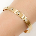 Load image into Gallery viewer, Gold Diamond Bangle
