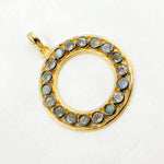 Load image into Gallery viewer, DSP040. Sterling Silver Round Pendant with Gemstone
