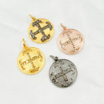 Load image into Gallery viewer, DC881. Diamond Sterling Silver Round Cross Pendant