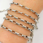 Load image into Gallery viewer, Oxidized Sterling Silver Smooth Box Chain