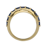 Load image into Gallery viewer, Shop Now 14K Solid Yellow Gold Diamond and Gemstone Cross Ring