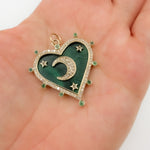 Load image into Gallery viewer, 14K Solid Gold Heart Pendant