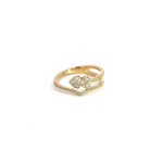 Load image into Gallery viewer, 14k Solid Gold Diamond Hearts Ring.