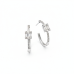 Load image into Gallery viewer, EHG57036. 14k Solid Gold Diamond Baguette Oval Hoops