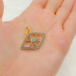 Load image into Gallery viewer, Diamond Sterling Silver Eye Pendant with Gemstone