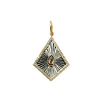 Load image into Gallery viewer, KSG30. Sterling Silver Black Rhodium with Diamonds Arrowhead Shape Charm