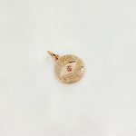 Load image into Gallery viewer, DC330. Diamond Sterling Silver Round Eye Charm with Gemstone