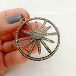 Load image into Gallery viewer, DP180. Diamond & Sterling Silver Round Flower Pendant