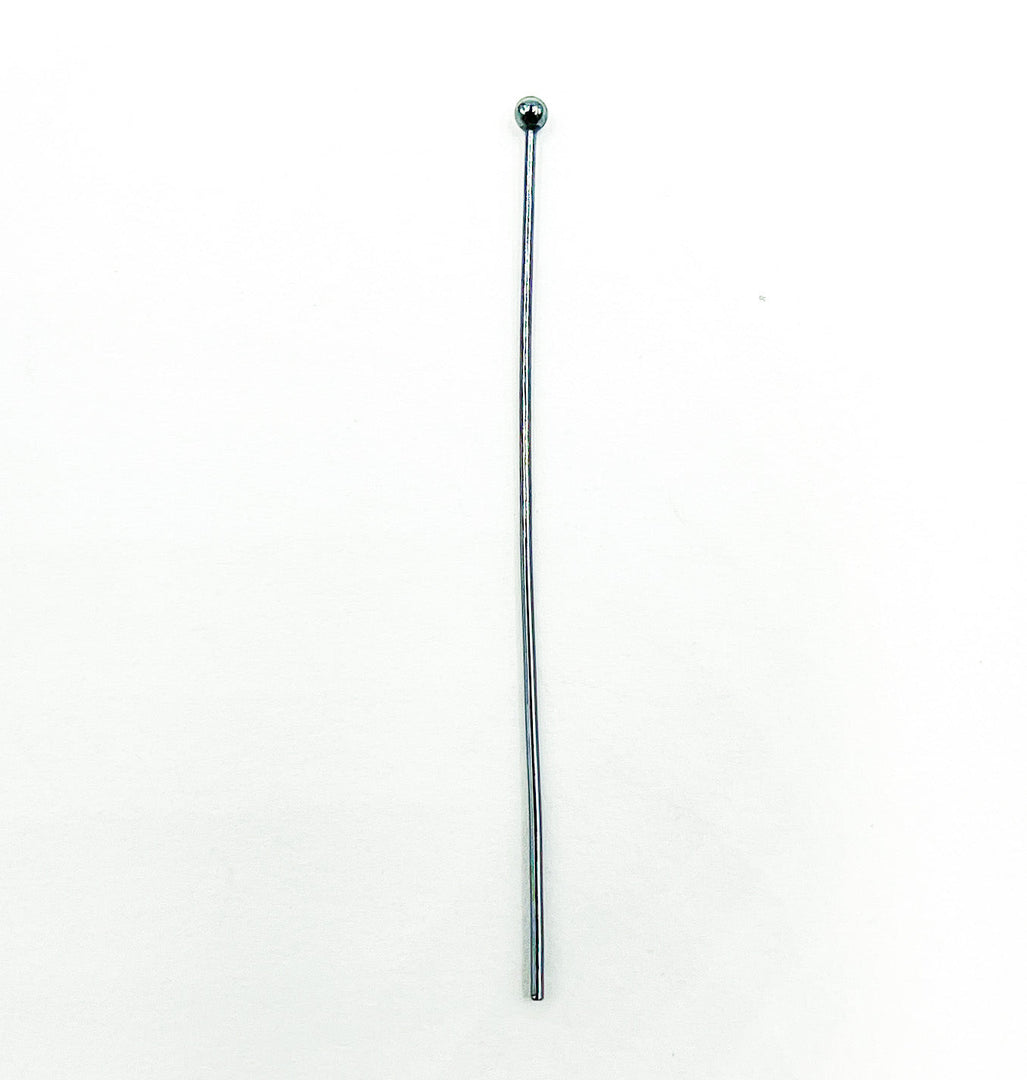 925 Silver Black Rhodium Ball Pin 24 gauge 1.5 & 2 inch. BRBP5