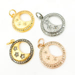 Load image into Gallery viewer, DC074. Diamond Sterling Silver Round Moon and Star Pendant