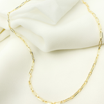 Load image into Gallery viewer, 14K Solid Gold Paperclip Diamond Cut Chain