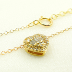 Load image into Gallery viewer, PHE38701. 14k Solid Yellow Gold Cable Link Marquise Necklace with Diamonds