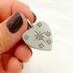 Load image into Gallery viewer, DP314. Diamond Sterling Silver Heart Pendant with Stars