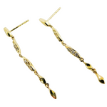 Load image into Gallery viewer, EFC52055. 14K Solid Gold and Diamonds Threader Earrings