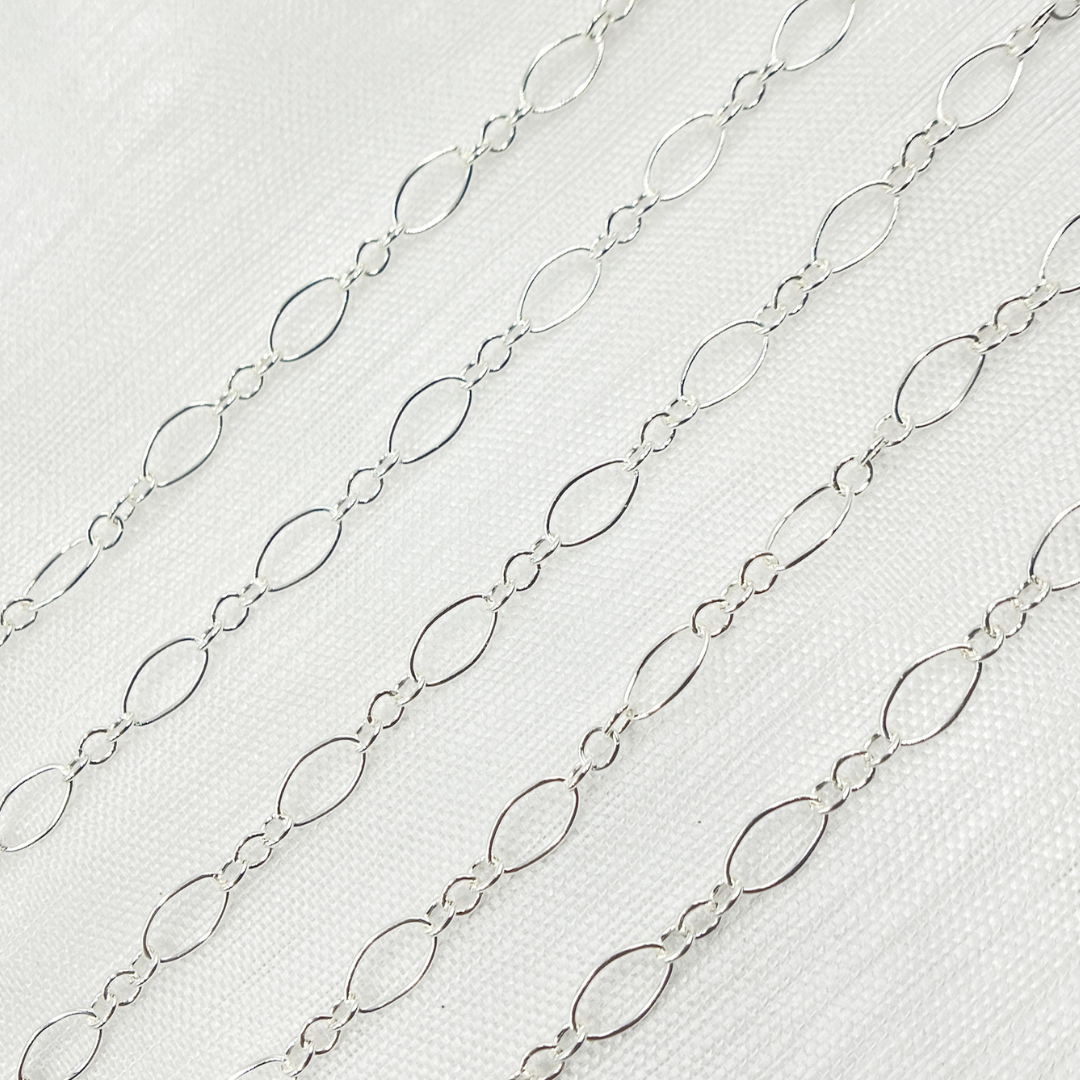 Silver Oval and Round Link Chain