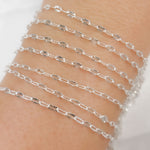 Load image into Gallery viewer, Sterling Silver Diamond Cut Paperclip Link Chain