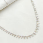 Load image into Gallery viewer, NFR70716. 14K Solid White Gold Diamond Drop Necklace