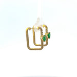 Load image into Gallery viewer, Shop Now Gold Diamond and Gemstone Heart Rectangle Hoops