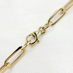Load image into Gallery viewer, 568/697/G Bracelet. 14K Yellow Gold Hollow Flat Paperclip Bracelet