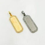 Load image into Gallery viewer, DC092. Diamond & Sterling Silver Rectangle Pendant