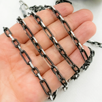 Load image into Gallery viewer, Shop Now Black Rhodium Sterling Silver Diamond Cut Long & Short Chain