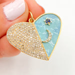 Load image into Gallery viewer, 14K Gold Star, Moon and Heart Pendants