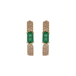 Load image into Gallery viewer, EHF57596. 14K Solid Gold Diamond and Gemstone Fancy Hoop Earrings