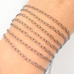 Load image into Gallery viewer, Black Rhodium Sterling Silver Cable Link Chain