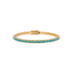 Load image into Gallery viewer, BNZ68424TQ. 14K Solid Yellow Gold Turquoise Bangle