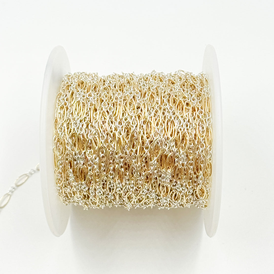 1023SS+GF. Two Tone Oval and Round Links Chain