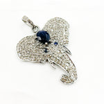 Load image into Gallery viewer, DP258. Diamond Sterling Silver Elephant Head Pendant with Gemstone