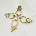 Load image into Gallery viewer, DC224A. Diamond Sterling Silver Pear Shape Star Enamel Trigger Clasp