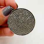 Load image into Gallery viewer, DP013. Diamond Sterling Silver Round Pendant