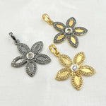 Load image into Gallery viewer, DP282. Diamond Sterling Silver Flower Pendant with Polki Diamond
