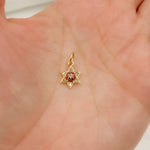 Load image into Gallery viewer, GDP393. 14K Solid Gold Diamond Star Charm with Gemstone