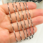 Load image into Gallery viewer, Black Rhodium Sterling Silver Satellite Diamond Cut Tube Chain