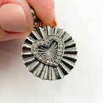 Load image into Gallery viewer, DP345. Diamond Sterling Silver Round Heart Pendant