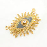 Load image into Gallery viewer, Silver Eye Enamel Pendant with Gemstone