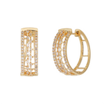 Load image into Gallery viewer, 14K Solid Gold Diamond Hoops