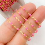 Load image into Gallery viewer, Shop Now Sterling Silver Enamel Pink Color Cable Chain