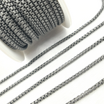 Load image into Gallery viewer, V130BRM. Black Rhodium Matt Sterling Silver Box Link Chain