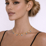 Load image into Gallery viewer, NFK71702. 14K Solid Gold Diamond and Gemstone Necklace