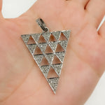 Load image into Gallery viewer, DP521. Diamond Sterling Silver Triangle Pendant
