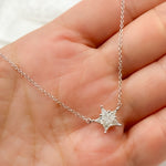 Load image into Gallery viewer, NFC71521. 14K Solid Gold Diamond Star Shape Necklace