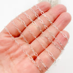 Load image into Gallery viewer, Sterling Silver Long and Short Flat Oval Link Chain